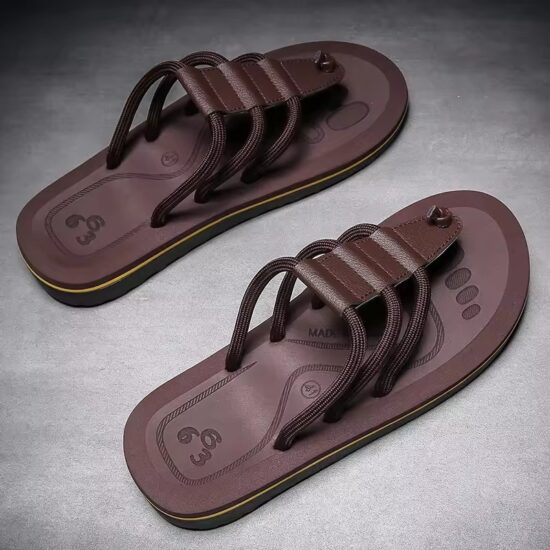 Casual Brown Flip Flops for Men