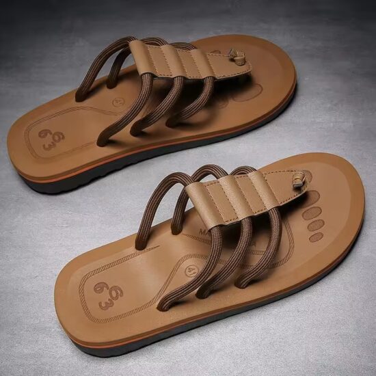 Casual Brown Flip Flops for Men