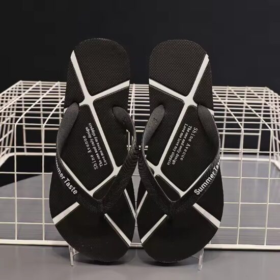 Mens Leather Strap Flip Flops Beachwear