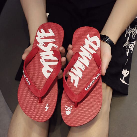 Summer men’s flip flops with rubber sole for beach or hotel