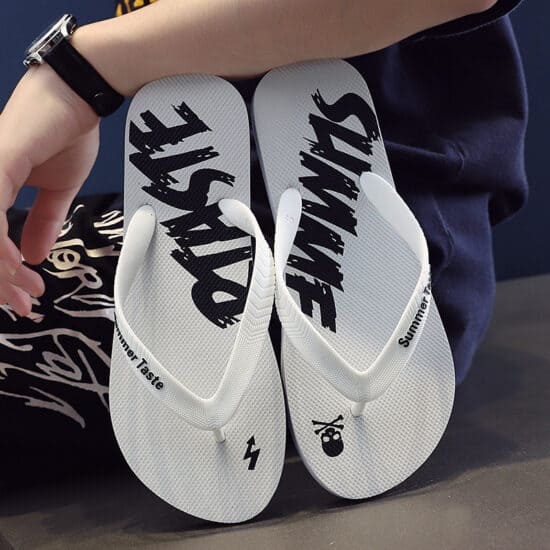 Summer men’s flip flops with rubber sole for beach or hotel