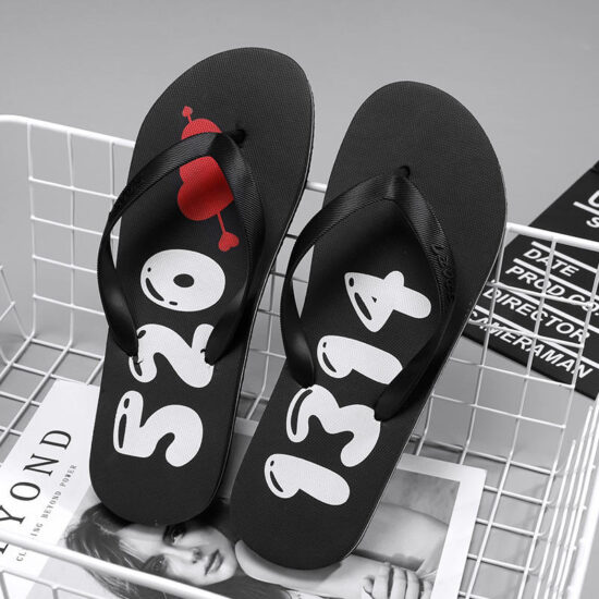 Summer flip flops with soft EVA/PE sole and PVC upper