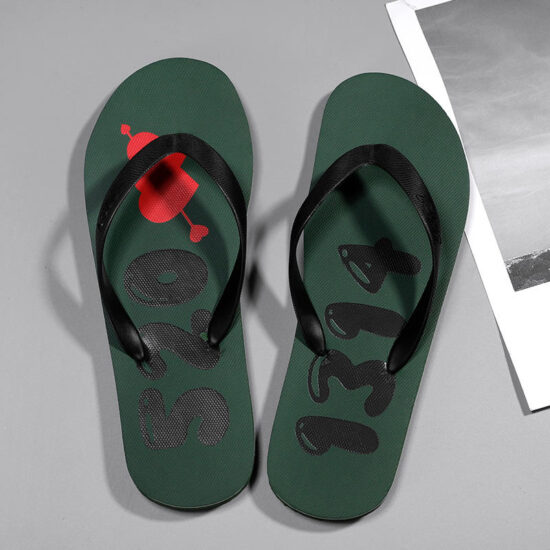 Summer flip flops with soft EVA/PE sole and PVC upper