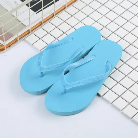 PE flip flops with EVA sole injection molded beach sandals