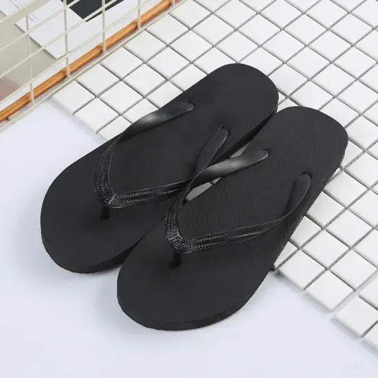 PE flip flops with EVA sole injection molded beach sandals