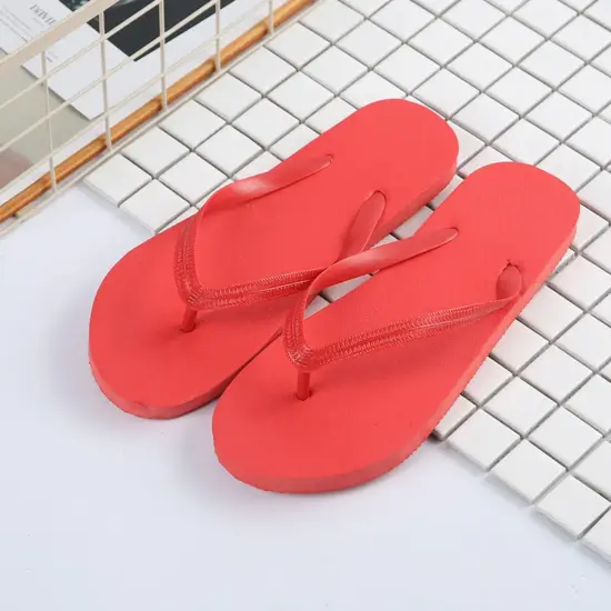 PE flip flops with EVA sole injection molded beach sandals