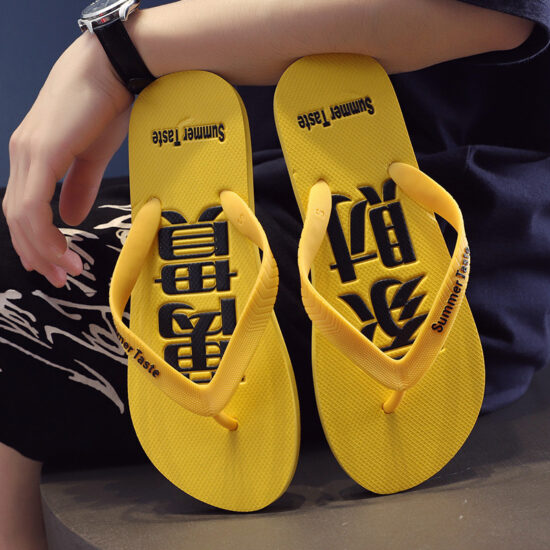 Durable men’s toe-post flip flops for summer beach or shower use