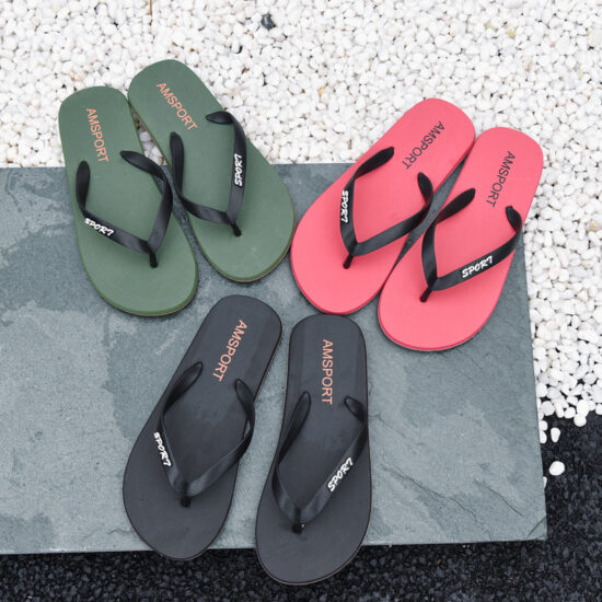 Men's PVC breathable flip flops for summer outdoor use