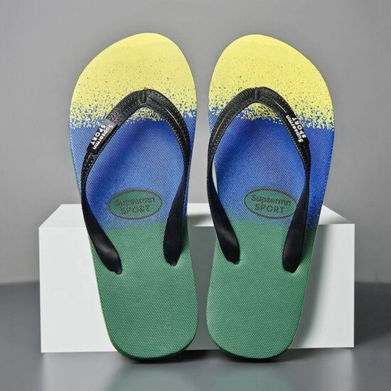 Custom anti-slip flip flops for men with printed logo