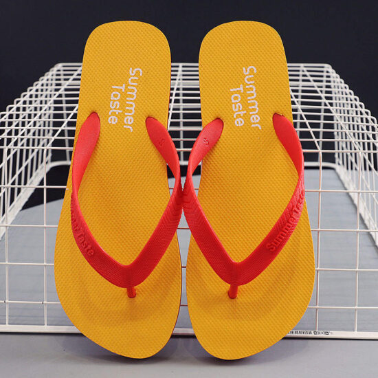 Men’s Hawaiian print summer beach flip flops