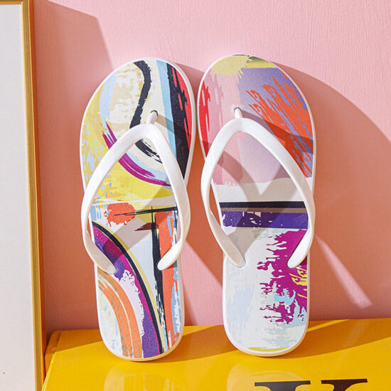 Men’s Hawaiian print summer beach flip flops