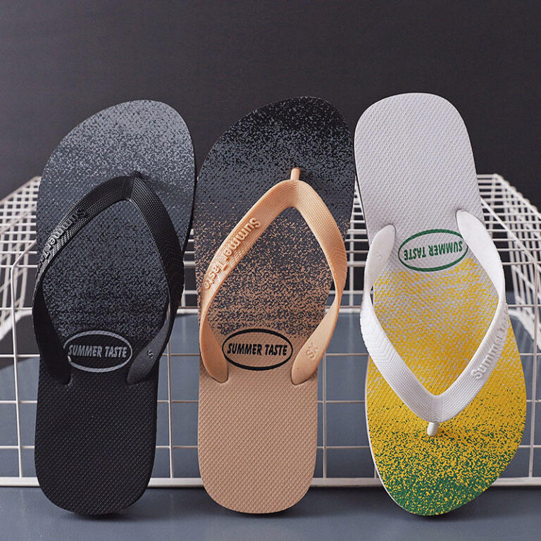 Men’s Hawaiian print summer beach flip flops