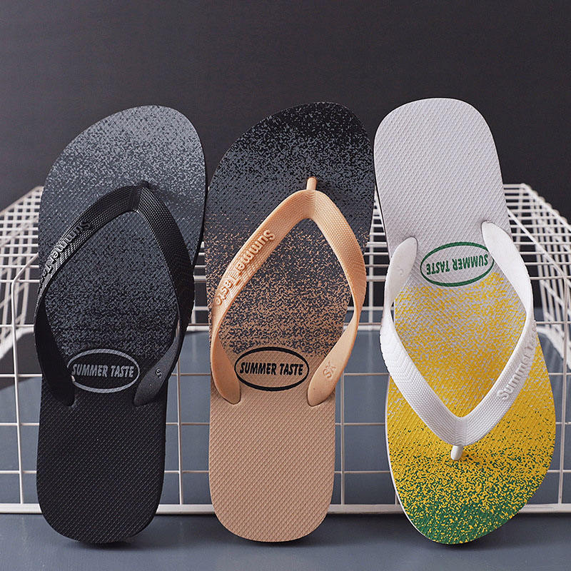 Men’s Hawaiian print summer beach flip flops